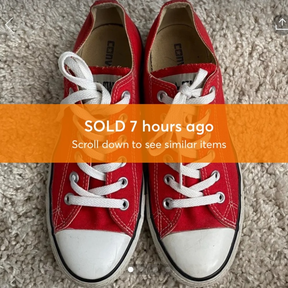 Red Converse Size 7 Men’s / 9 Women’s